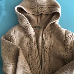 Vintage JCrew Camel Wool Hoodie Size Large